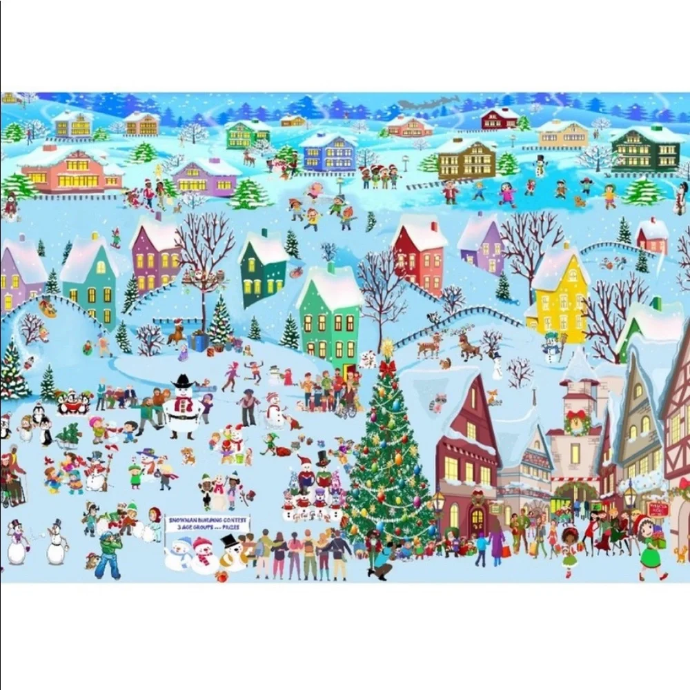 100 10X13 Christmas Village Snow, Town, Tree and Santa Poly Mailers PRICE FIRM